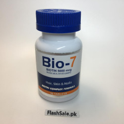 BIO-7 Biotin 5000 mcg with Multivitamins and Minerals Tablets for Hair Skin and Nails