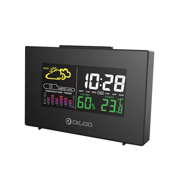 Digoo DG-C3 Indoor Digital Backlit LCD Temperature and Humidity Monitor Weather Forecast Alarm Clock