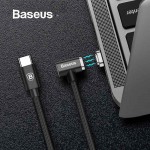 Baseus BS-CX004 Type-C to Type-C 86W 4.3A 1.5m Fast Charging Magnetic Snap Elbow Braided Cable for Android and MacBook Pro