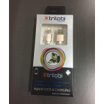 Trilobi Magnetic - World's First Hybrid 3-in-1 Common Tip MAG Micro USB and Lightning Snap 1m QC 3.0 OTG Fast Charging Braided Cable