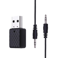 Bluetooth 5.0 Wireless USB Receiver Transmitter Dongle Adapter with 3.5mm AUX for PC Computer TV Car Headphones Music Stereo