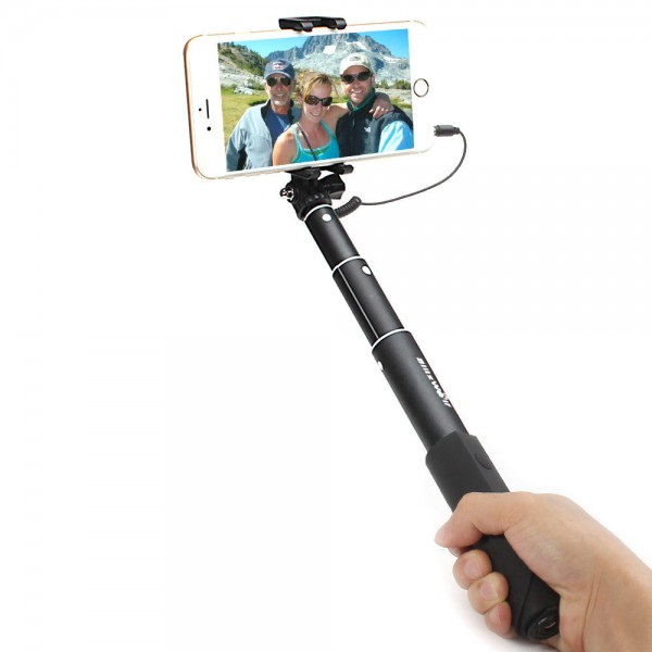 BlitzWolf BW-WS1 Mini Extendable Wired Selfie Stick Monopod for Smartphones GoPro and Action Cameras