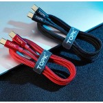 TOPK AN80 Type-C to Type-C 60W 3A 1m PD QC3.0 Data Sync and Fast Charging Braided Cable
