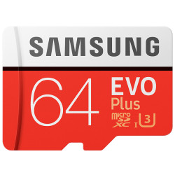Samsung 64GB 4K MicroSDXC UHS-I Evo Plus U3 Class 10 Card