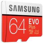 Samsung 64GB 4K MicroSDXC UHS-I Evo Plus U3 Class 10 Card