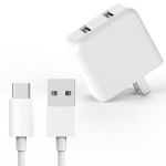 Xiaomi ZMI Dual Port 18W QC 3.0 Charger with Type-C USB Cable