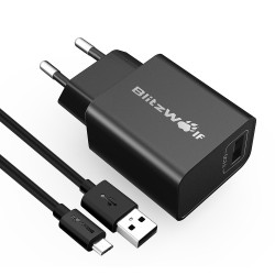 BlitzWolf BW-S9 Quick Charge 3.0 3A 18W EU Adapter USB Wall Charger with 2.4A 1m Micro USB Charging Cable