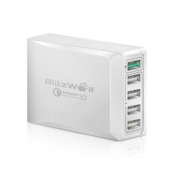 BlitzWolf BW-S7 Qualcomm Certified QC 3.0+4.4A 40W 5-Port USB EU Adapter Desktop Charger