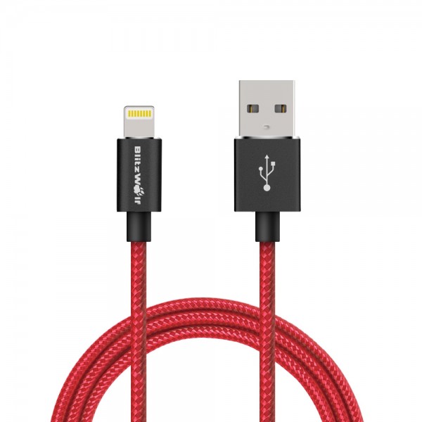 BlitzWolf BW-MF5 MFI Certified Lightning 2.4A 1m Braided Sync & Charge Cable