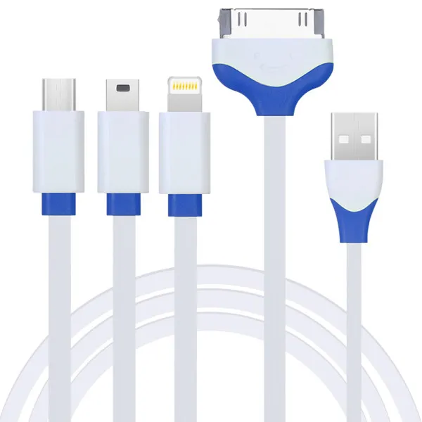 Capshi 4-in-1 Micro USB, Mini USB, Apple Lightning 8-pin and 30-pin 2A Fast Charging Cable