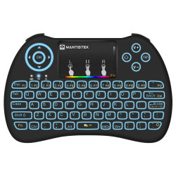 Mantistek MK2 Multicolor Backlit Wireless Mini Keyboard with Mouse Touchpad