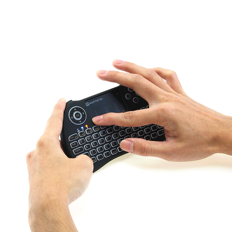 Mantistek MK2 Multicolor Backlit Wireless Mini Keyboard with Mouse Touchpad