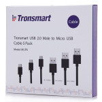 Tronsmart TS-MUP6 Micro USB Fast Charging and Sync Cables 1x0.3m + 3x1m + 1x1.8m (5-Pack)