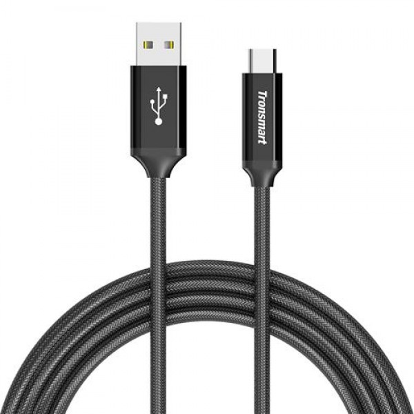 Tronsmart CPP1 PowerLink Braided Nylon USB-C to USB-A 2.0 Charging and Syncing Cables 2x1m (2-Pack)