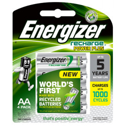 Energizer AA Recharge 2000mAh NiMH Rechargeable Batteries 4-Pack