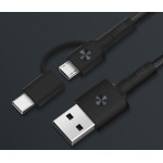 Xiaomi ZMI Kevlar 2-in-1 Micro USB and Type-C 1m Sync and Fast Charge Braided Cable with Velcro Tie Strap and Magnetic Holders
