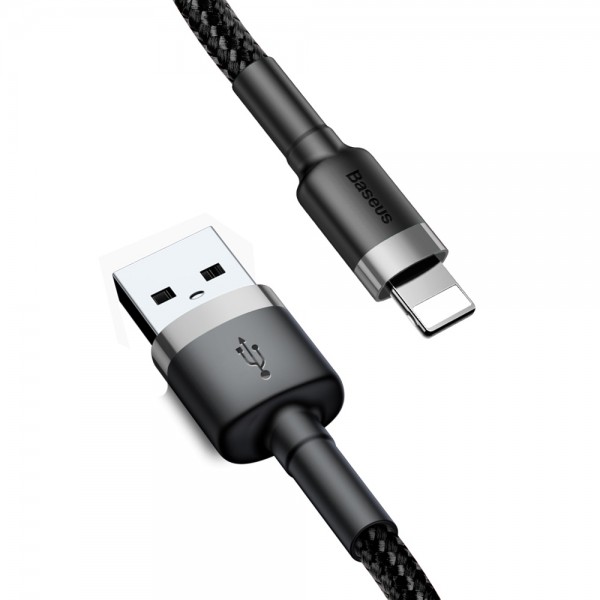 Baseus Cafule USB-A to Lightning Fast Charging and Data Sync Nylon High Density Braided Cable with Cable Strap