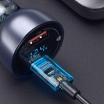 Baseus 65W PD QC 4.0 PPS Dual Car Charger with LED Display and 100W Type-C to Type-C 1m Xiao Bai Series Fast Charging Cable
