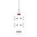 LDNIO SC4407 10A 2500W Power Strip Extension with 4x Multi 250V Power Sockets + 1x QC 3.0 18W + 3x 3.1A 5V Auto-ID USB Ports
