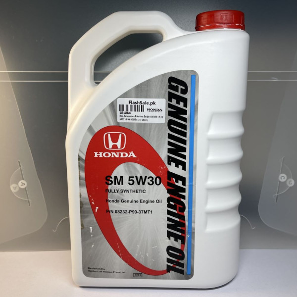 Honda Genuine Pakistan Fully Synthetic Engine Motor Oil SM 5W30 3.7 Liters 08232-P99-37MT1 Honda Genuine Pakistan Fully Synthetic Engine Motor Oil SM 5W30 3.7 Liters 08232-P99-37MT1