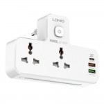 LDNIO SC2311 10A 2500W Multi Plug and Touch Night Lamp with 2x Multi 250V Power Sockets + 1x PD 20W +1x QC 3.0 18W + 1x 2.4A 12W USB Ports