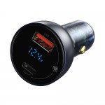 Baseus 65W PD QC 4.0 PPS USB and Type-C Dual-port Car Charger with LED Display