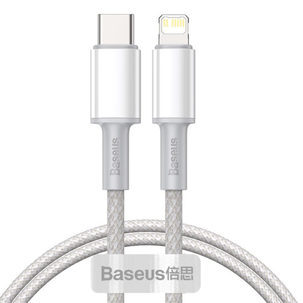 Baseus Type-C to Lightning PD 20W Fast Charging and Data Sync Nylon High Density Braided Cable with Cable Strap