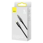 Baseus Explorer Series Auto Power-Off Transparent Shell Type-C to Lightning 20W Fast Charging and Data Sync Braided Cable with Cable Strap