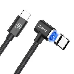 Baseus BS-CX004 Type-C to Type-C 86W 4.3A 1.5m Fast Charging Magnetic Snap Elbow Braided Cable for Android and MacBook Pro