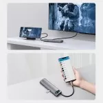 Baseus Metal Gleam Series 11-in-1 Multifunctional Type-C Hub Docking Station with 1x Type-C PD 100W 3x USB 3.2 Gen 1 1x 1Gbps RJ45 LAN 2x 4K HDMI 30Hz 1x VGA 60Hz 1x 3.5mm AUX 1x SD 2.0 1x TF Card Reader
