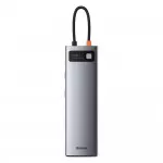 Baseus Metal Gleam Series 11-in-1 Multifunctional Type-C Hub Docking Station with 1x Type-C PD 100W 3x USB 3.2 Gen 1 1x 1Gbps RJ45 LAN 2x 4K HDMI 30Hz 1x VGA 60Hz 1x 3.5mm AUX 1x SD 2.0 1x TF Card Reader