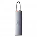 Baseus Metal Gleam Series 11-in-1 Multifunctional Type-C Hub Docking Station with 1x Type-C PD 100W 3x USB 3.2 Gen 1 1x 1Gbps RJ45 LAN 2x 4K HDMI 30Hz 1x VGA 60Hz 1x 3.5mm AUX 1x SD 2.0 1x TF Card Reader