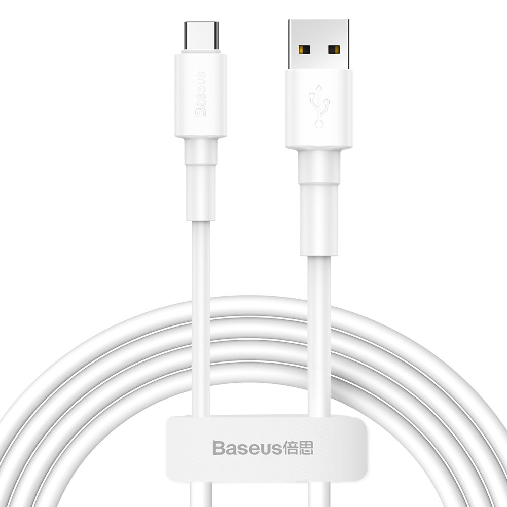 baseus usb-a to type-c 1m 3a data sync and fast charging soft tpe cable with cable strap