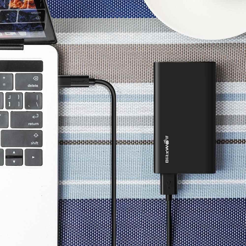 blitzwolf bw-mt1 micro usb 2a sync and fast charge round cable with type-c adapter