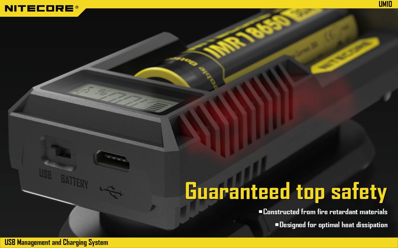 nitecore um10 smart usb management and lithium-ion battery charging system