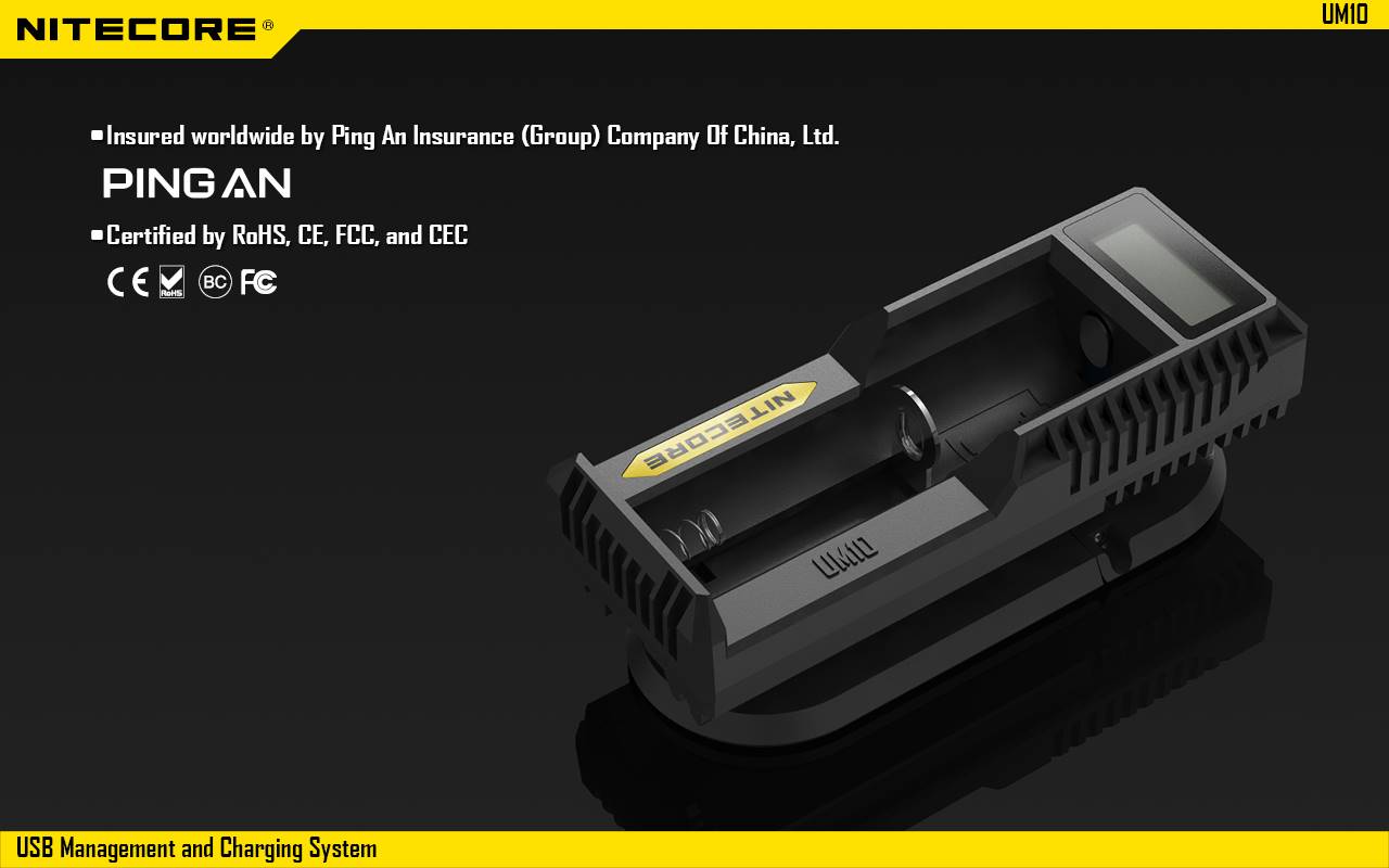 nitecore um10 smart usb management and lithium-ion battery charging system