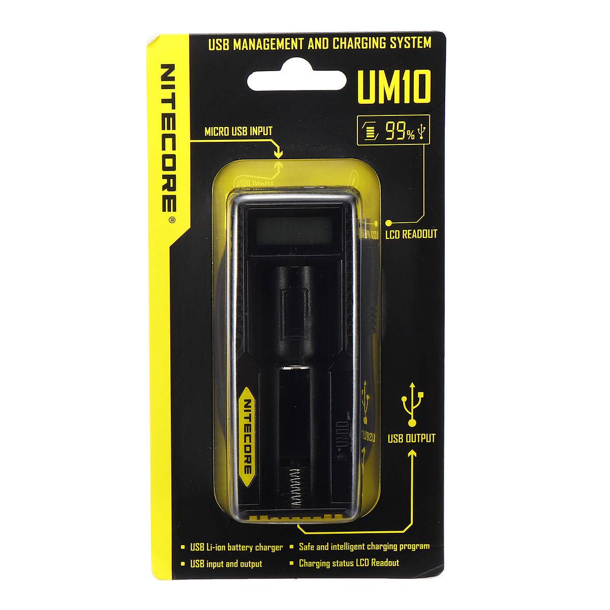 nitecore um10 smart usb management and lithium-ion battery charging system