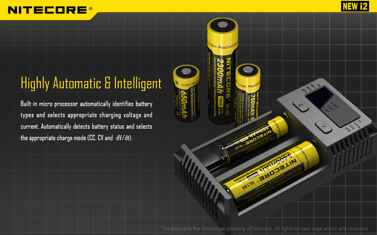 nitecore intellicharger new i2 smart lithium-ion imr lifepo4 battery charger