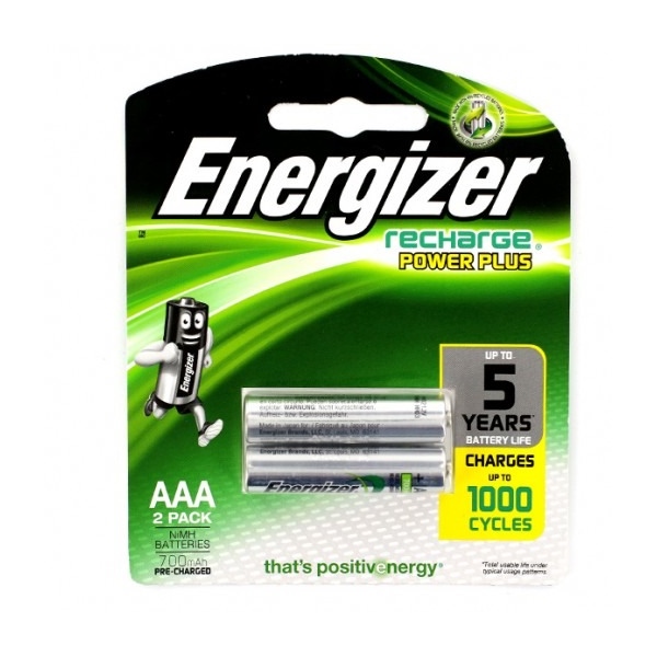 Energizer AAA Recharge Plus 700mAh NiMH Rechargeable Batteries 2Pack