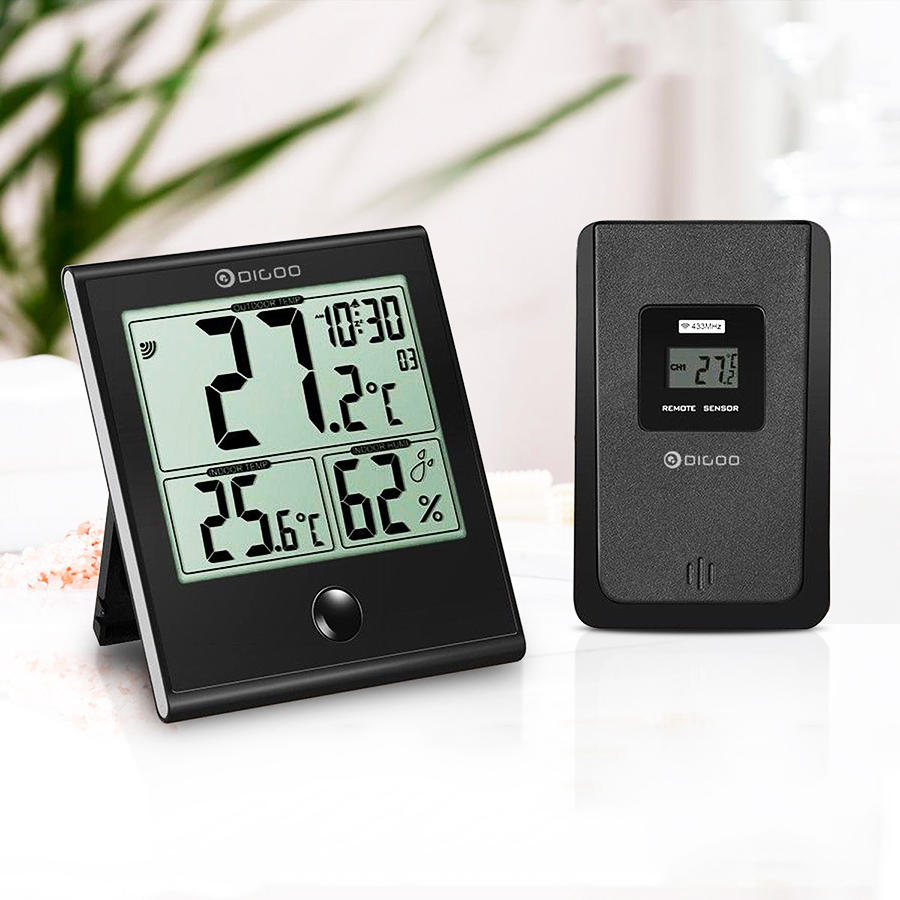 digoo dg-th1180 indoor and outdoor digital lcd temperature and humidity monitor thermometer hygrometer