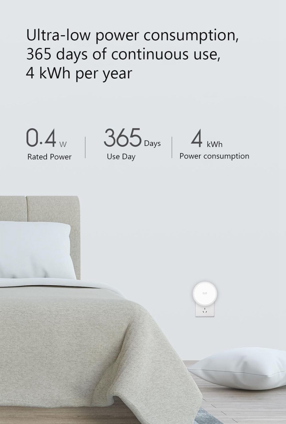 xiaomi yeelight ylyd03yl smart induction wall-plugged night light