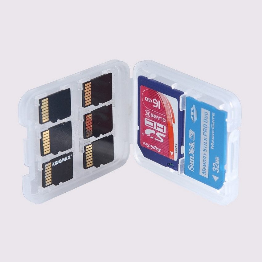 8 slots micro sd tf sdhc mspd memory card storage case