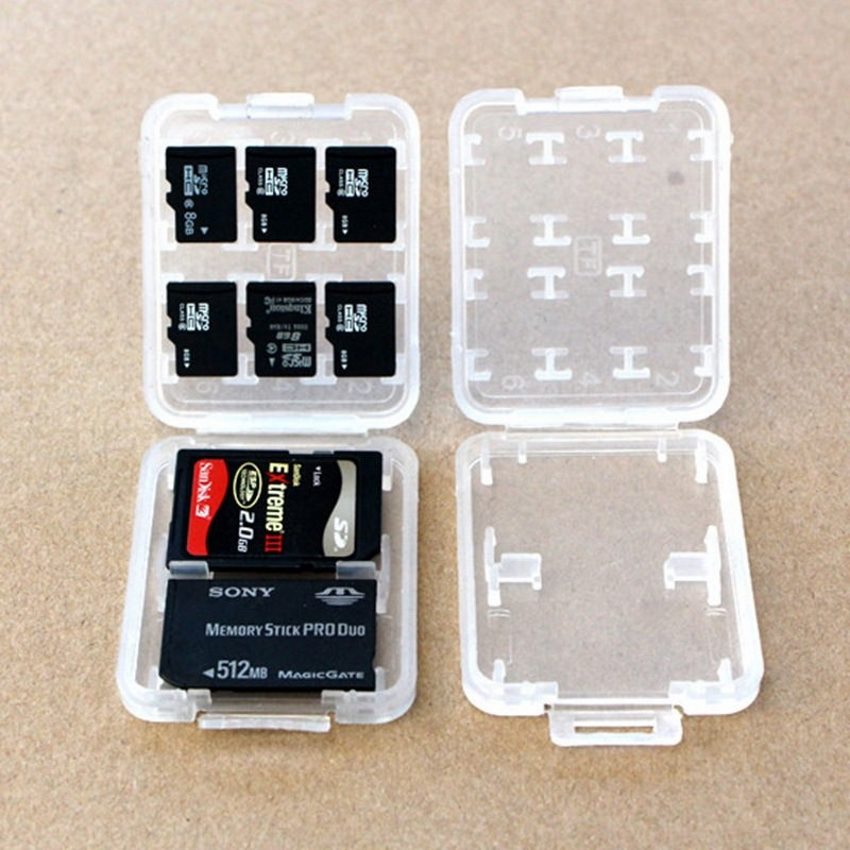 8 slots micro sd tf sdhc mspd memory card storage case