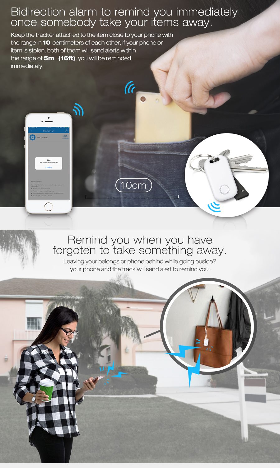 digoo dg-kf30 smart bluetooth asset tracker phone and keys locator