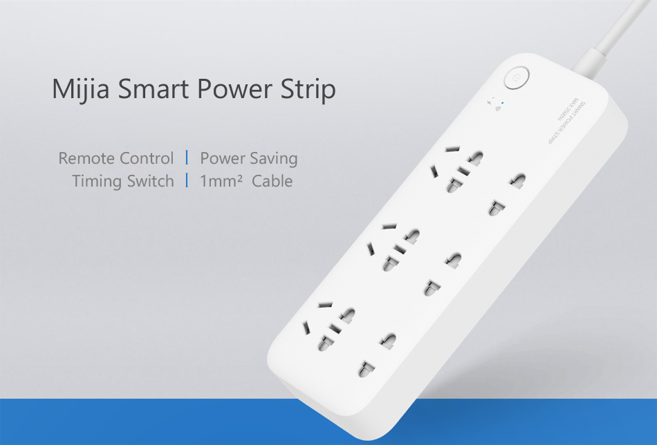 xiaomi mijia smart wifi power strip extension 6 power sockets