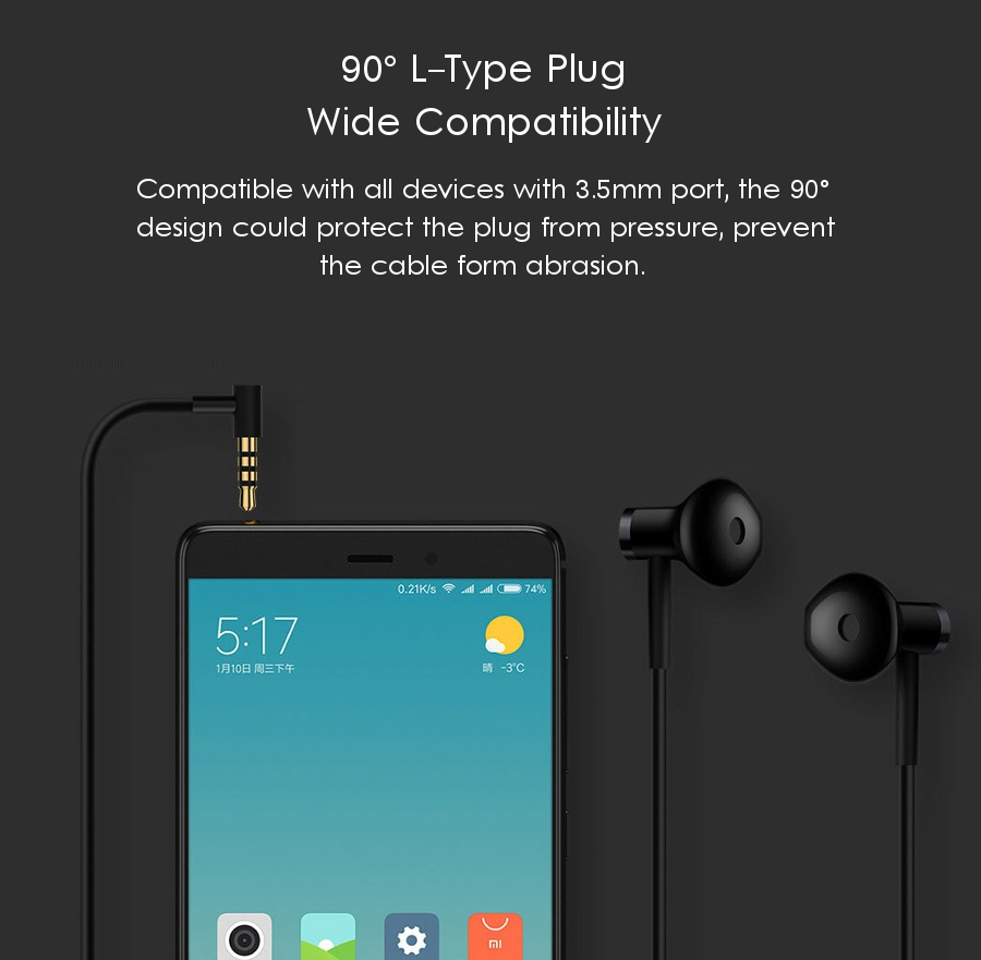 xiaomi mi dual driver half in-ear earphones with mic