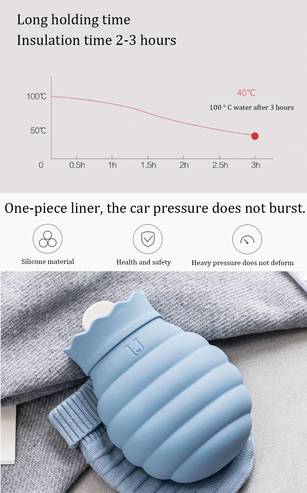 xiaomi jordan and judy jandj silicone hot water bag