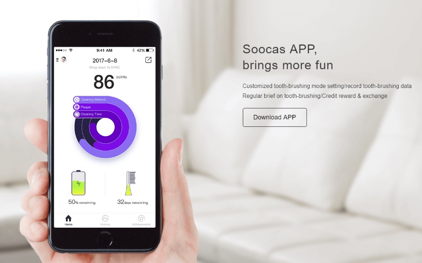 xiaomi soocas soocare x3s platinum smart bluetooth sonic electric toothbrush platina plus (upgraded version)