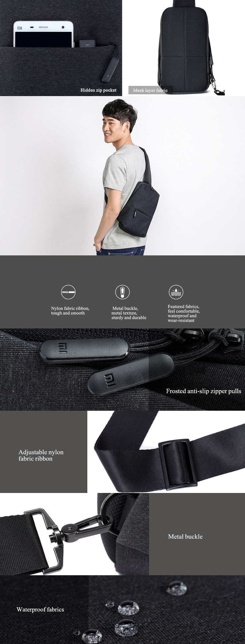 xiaomi mi crossbody chest sling bag