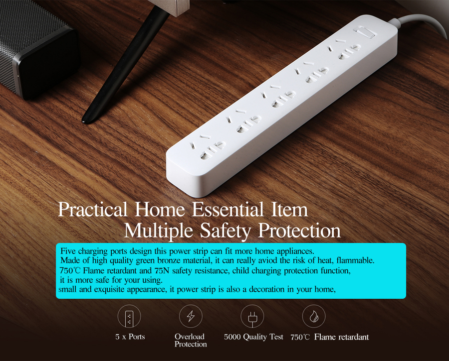 xiaomi mi power strip extension - 5 power sockets